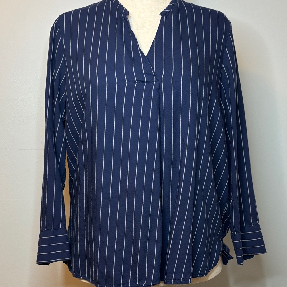 Old Navy Navy and White Striped Blouse